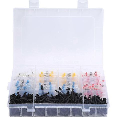 600pcs Manchon Thermorétractable Étanche à Souder, Connecteur Électrique à Emboîter avec Tube de Jonction Crimpé, Lot de Raccords pour Câbles (1/5)
