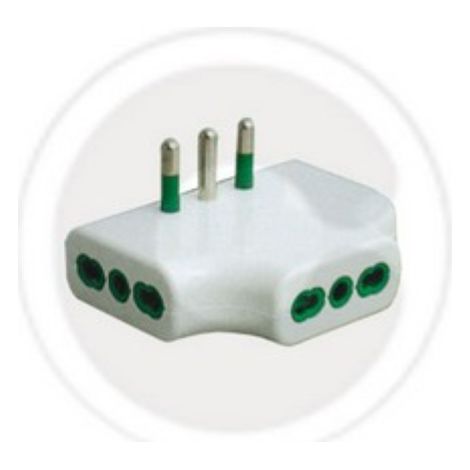 FME ART 82.220 Adaptateur plat triple multiple 3 prises by-pass 2P + T