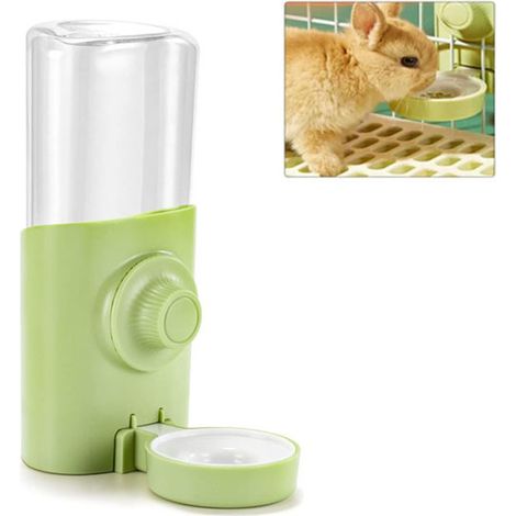 Abbeveratoio per conigli da 600 ml, automatico e antigoccia, adatto per conigli, porcellini d'India, cincillà, ricci e furetti (verde) (1/5)