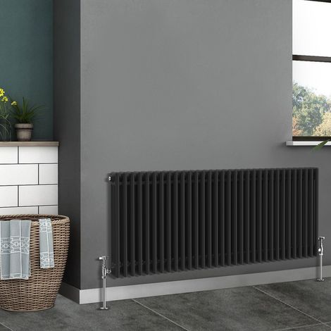 Traditional Radiator Cast Iron Style Radiator 3 Column Black 600x1462mm