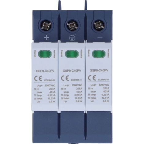 Dispositif de protection contre les surtensions 40KA 3P SPD, protecteur photovoltaïque, Installation sur rail DIN, DC 1000V (1/5)