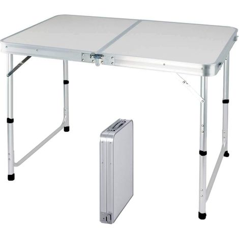 Table pliante en aluminium 4ft Party Garden barbecue table de camping 120x60x70 / 62 / 55cm