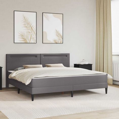 Estructura de cama Gris 180 x 200 cm Cuero sintético (1/5)
