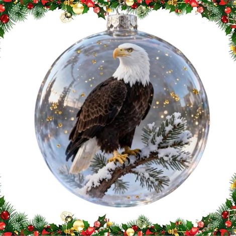 Boule De Verre De Noël - Décoration Suspendue Avec Motif Oiseau - Pour Arbre De Noël - Lot De 1 Pièce (1/5)