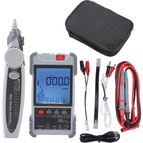 Kit de test de câbles réseau 500 m, mesure de longueur, localisateur de ligne, multimètre multifonction avec lampe frontale, ensemble de détection de fils (1/5)