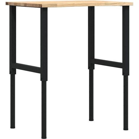 Établi 80 x 60 x (71,5-98) cm en chêne massif