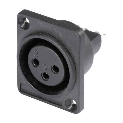 XLR embase femelle, contacts droits Hicon HI-X3DF-P Nombre de pôles: 3 noir 1 pc(s) D14431 (1/2)