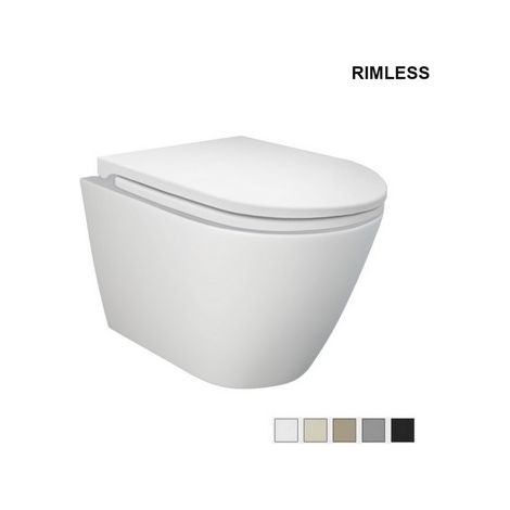 WC suspendu Feeling Rimless en gris mat (1/3)