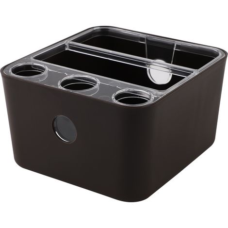 Boîte De Rangement Maquillage Organiseur Cosmétique Avec Fentes Et Aération Noir 1 Pièce (1/5)