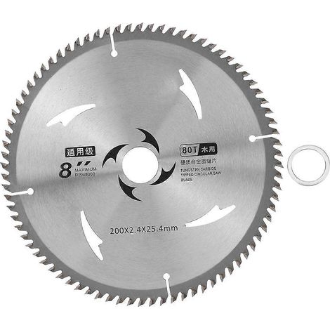Kreissägeblatt aus Hartmetall, 8 Zoll, 80 Zähne, für Holz, Spanplatten und Sperrholz, geeignet für die Holzbearbeitung