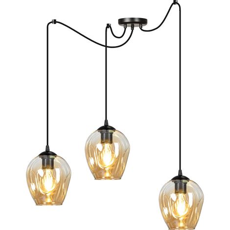 Lampadario ragno Emibig Level 3 luci E27 nero miele (1/3)