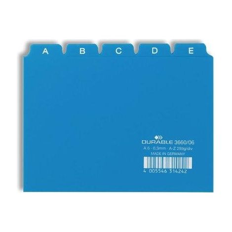 Carpeta durable de organización azul con 25 pestañas