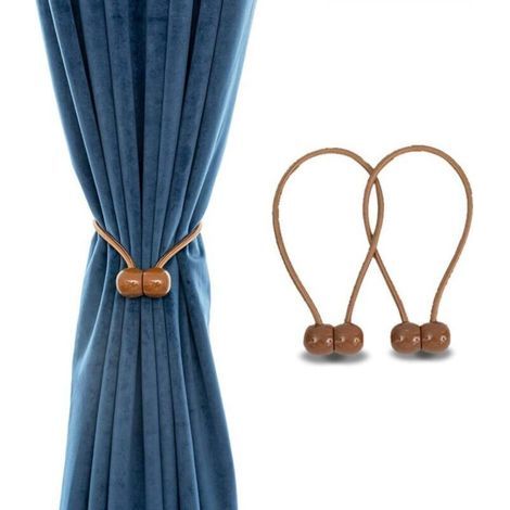 Magnetic cord clip, classic European style, curtain hook with magnet, brown (1/4)