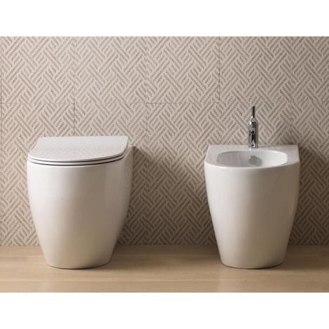 Sanitari like filomuro cm 52.5 senza brida con sedile softclose