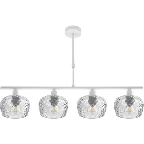 FABRILAMP Lampada Estela 4xe14 Bianco Regx75x13 Cm / Paralumi in cristallo tagliato trasparente (1/2)
