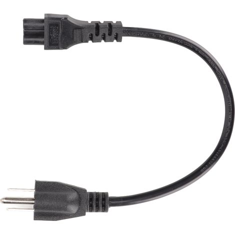 Câble d'alimentation court de 0,3 m, 18 AWG, 5-15P mâle vers IEC320 C5 femelle, pour ordinateurs, prise américaine, 125-250 V. (1/5)