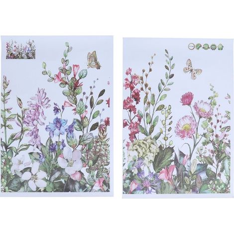 Self-adhesive wall-mounted self-adhesives to patterns of flowers and of plants, 2 pieces, for salon, rear-plan of the television (1/5)