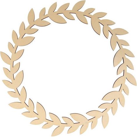 Couronne murale en bois Ø 35 cm - Feuilles