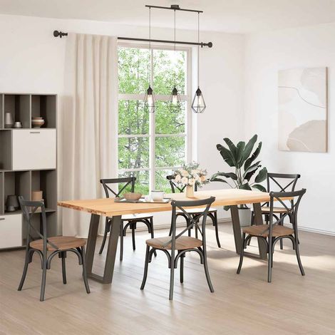 vidaXL Dining Table Legs U-Shaped 2 pcs Natural Steel 60x(72-73) cm (1/5)