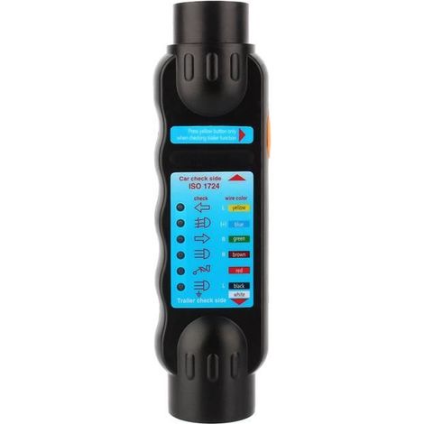 Outil de Diagnostic de testeur de connexion de prise de prise de prise de remorque de remorquage de voiture 7Pin 12V noir -YEA (1/4)