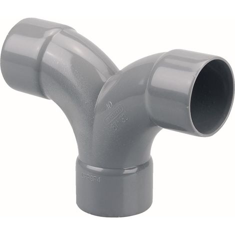 Wavin Gomito doppio parallelo PVC-U grigio 87° D40