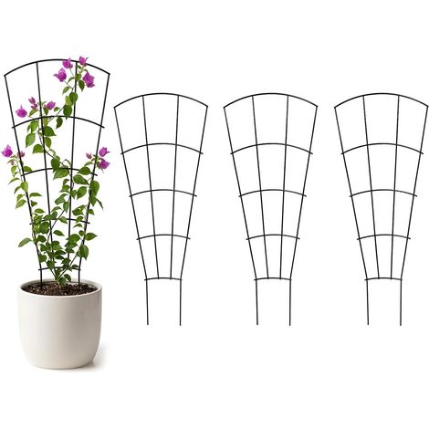 Lot de 4 Treillis de Jardin en Métal pour Plantes Grimpantes, 60 cm (1/5)