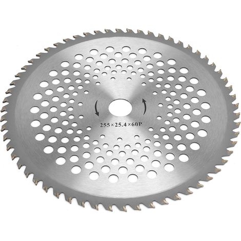 Lame de scie professionnelle 10 pouces acier, disque de coupe 60 dents pour débroussailleuse, tronçonneuse herbe (1/3)