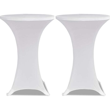 Maison Exclusive - Copritavolo 60 cm Bianco Tessuto elasticizzato 2 pezzi (1/5)