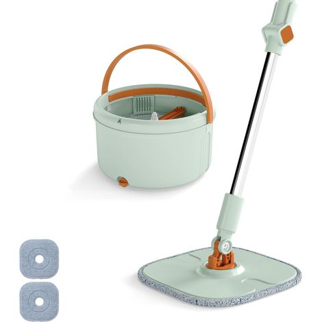 Juego de fregona y escurridor de 27 x 35,5 cm para una limpieza rápida de suelos de parquet y baldosas en PP verde 200017902 (1/2)