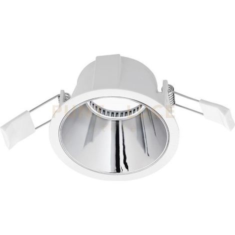 GFA621- FARETTO DA INCASSO BIANCO OPACO E CROMO 1 LUCE ATTACCO GU10 D.9CM