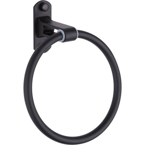 Porte-serviettes noir, anneau porte-serviettes rond-AquaForge (1/5)