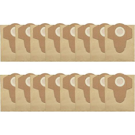 Sac en papier 20L, sac à poussière, sac poubelle, sac filtrant, accessoires pour aspirateur eau et poussière Einhell, 16 pièces ( )