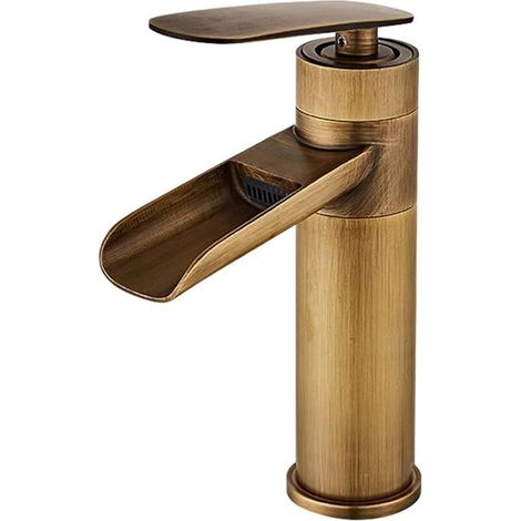 Wasserfallarmatur, Badezimmerarmatur, Einloch-Waschtischarmatur, hohe Einhebel-Badezimmerarmatur, flache Badezimmer-Waschtischarmatur.