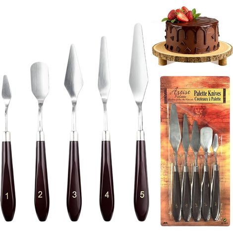 5 Pièces Spatules Pâtisserie Inoxydable, Coudée Spatule Patisserie (1/5)
