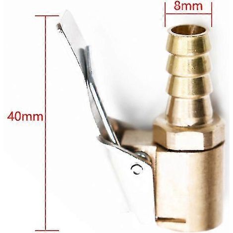 Nouveau raccord de valve de gonflage de pneu de voiture avancé, connecteur et pince, en laiton, 8 mm, pour pompe à air -S-AquaForge (1/5)