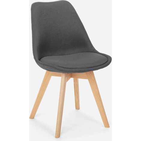 Silla de comedor de diseño nórdico con cojín Dolphin - Gris (1/5)