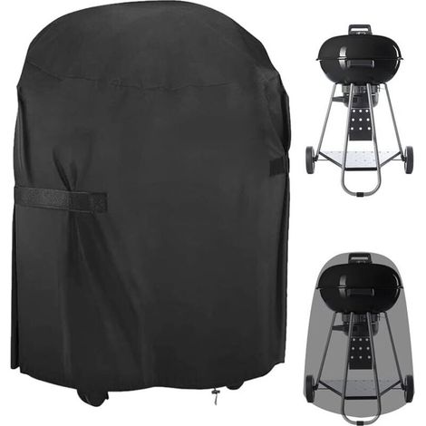 Bâche de Protection Barbecue, Bâche Barbecue Ronde, Protection Barbecue Exterieur, Housse de Barbecue Convient la Plupart des Grill, 77 x 90 cm, Noir (1/4)