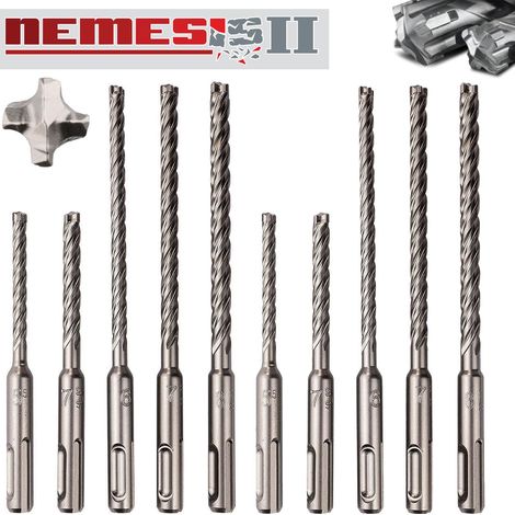 Makita Nemesis II 2 SDS Plus 10 Piece Drill Bit Set - 5.5mm 6mm 7mm 8mm