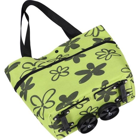 pliable à roulettes sac trolley réutilisable à motif floral (1/5)