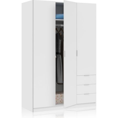 Armario 3 Puertas - Ropero Blanco Dormitorio 52x121 cm (1/10)