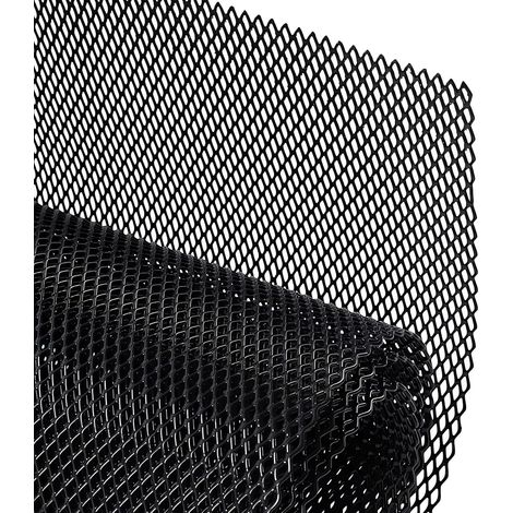 100x33cm Noir Grille de Course,Voiture Grille Maille,Alliage D'aluminium Car Grill Mesh,Taille du Trou de Losange de 6×12mm,Calandre Automobile,Universels Grille de Radiateur de Voiture (3x6mm) (1/5)