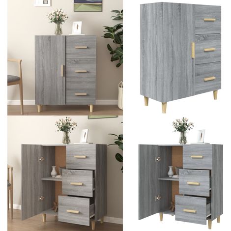Sideboard Grau Sonoma 69,5x34x90 cm Holzwerkstoff - Sideboard - Wohnzimmermöbel - Holzmöbel - Grau - Schublade - Home & Living (1/5)