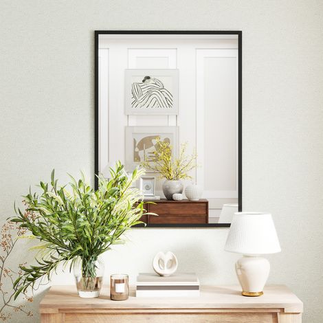 Miroir mural, 76,2 x 101,6 cm, miroir décoratif à suspendre, montage facile, vis incluses. (1/5)