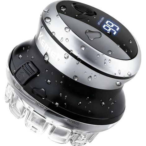 887 Tondeuse à cheveux pour homme, sans fil, coupe rapide, lame rotative circulaire, étanchéité IPX7, rechargeable par USB avec écran LED Argent茅. -