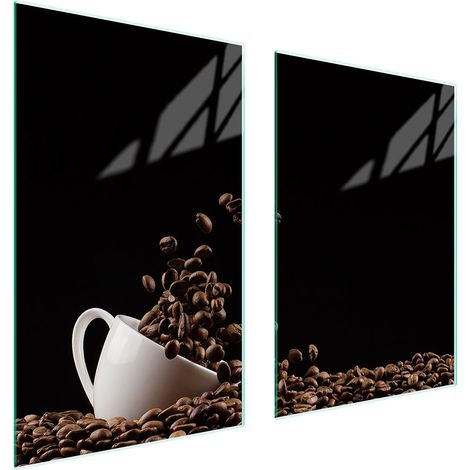 GLASSCHUTZPLATTE FÜR KÜCHE 65x52 KAFFEE