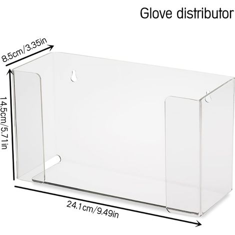 Boîte de rangement murale pour gants jetables transparents - Distributeur acrylique anti-poussière (1/5)