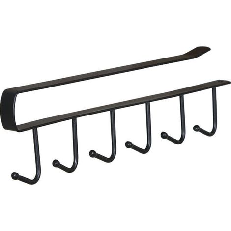 Tasse Rangement Crochets, Armoir, Ustensiles de Cuisine Cravates Ceintures et écharpe Accrocher Porte-Rack Crochet sous Placard Cabinet (Noir) (1/4)