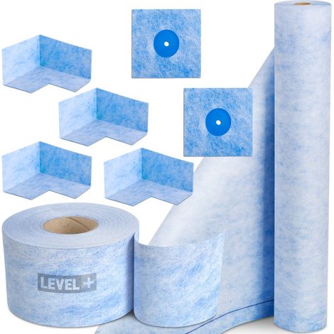 LEVEL+ Bandset Dusche Balkon Dichtband Dichtbahn Duschelement Ecken Profi Set B16 (1/5)