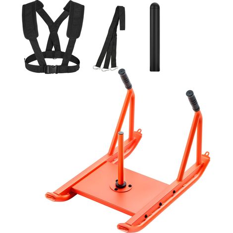 Gewichtsschlitten aus Stahl, Krafttrainingsgerät zur Verbesserung von Schnelligkeit und Kraft, mit Griff, kompatibel mit 25/51 mm Gewichtsscheiben, orange. (1/5)