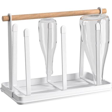 Porte-Bouteilles, Égouttoir à Vaisselle pour 6 Bouteilles pour Tasses ou Mugs, De Séchage Support De Rangement pour Gobelet,Blanc (1/3)